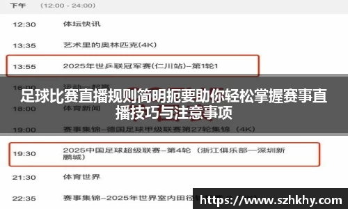 足球比赛直播规则简明扼要助你轻松掌握赛事直播技巧与注意事项