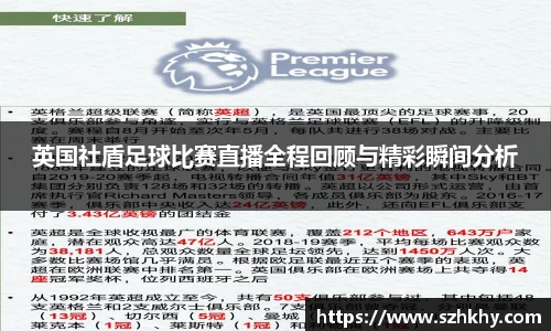 英国社盾足球比赛直播全程回顾与精彩瞬间分析