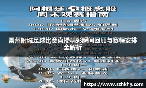 雷州附城足球比赛直播精彩瞬间回顾与赛程安排全解析