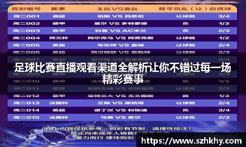 足球比赛直播观看渠道全解析让你不错过每一场精彩赛事